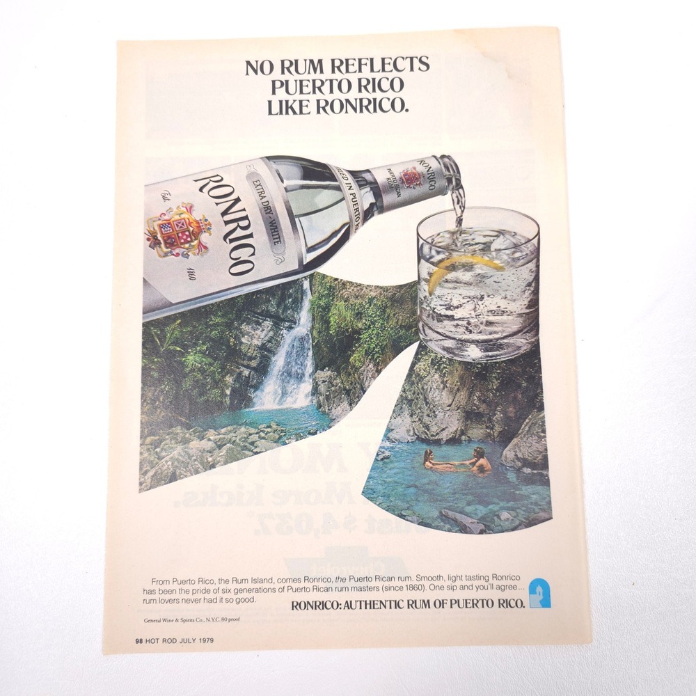 Ronrico Rum Distillery Print Ad Vintage Liquor Advertising Garage Bar Wall Art